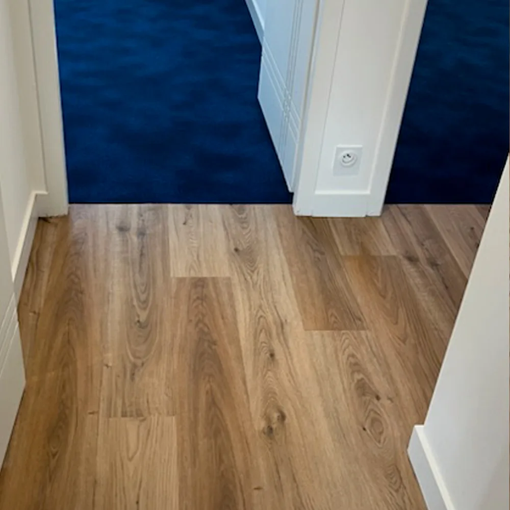 Lames PVC couloir et sanitaires + moquette chambres