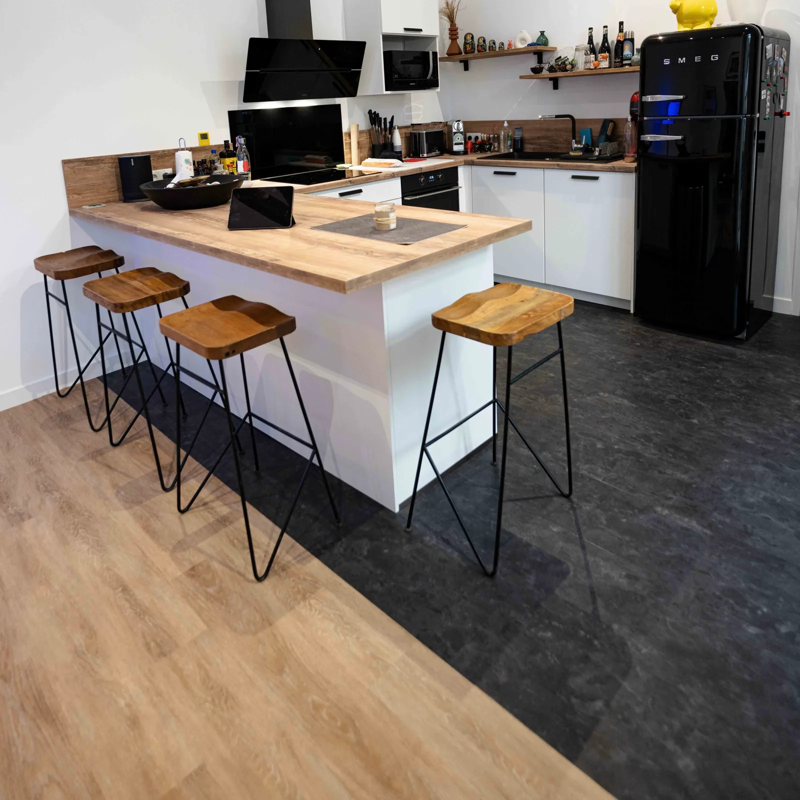 Lames PVC multi-coloris, Séparation salon, cuisine, salle de bain